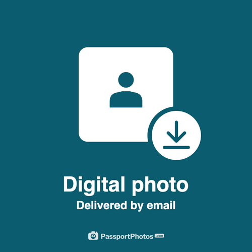 Digital passport photo, delivered by email