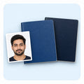 An OCI style booklet and a passport, with a finished photo beside them