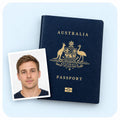 A passport with a printed Vietnam e-Visa photo