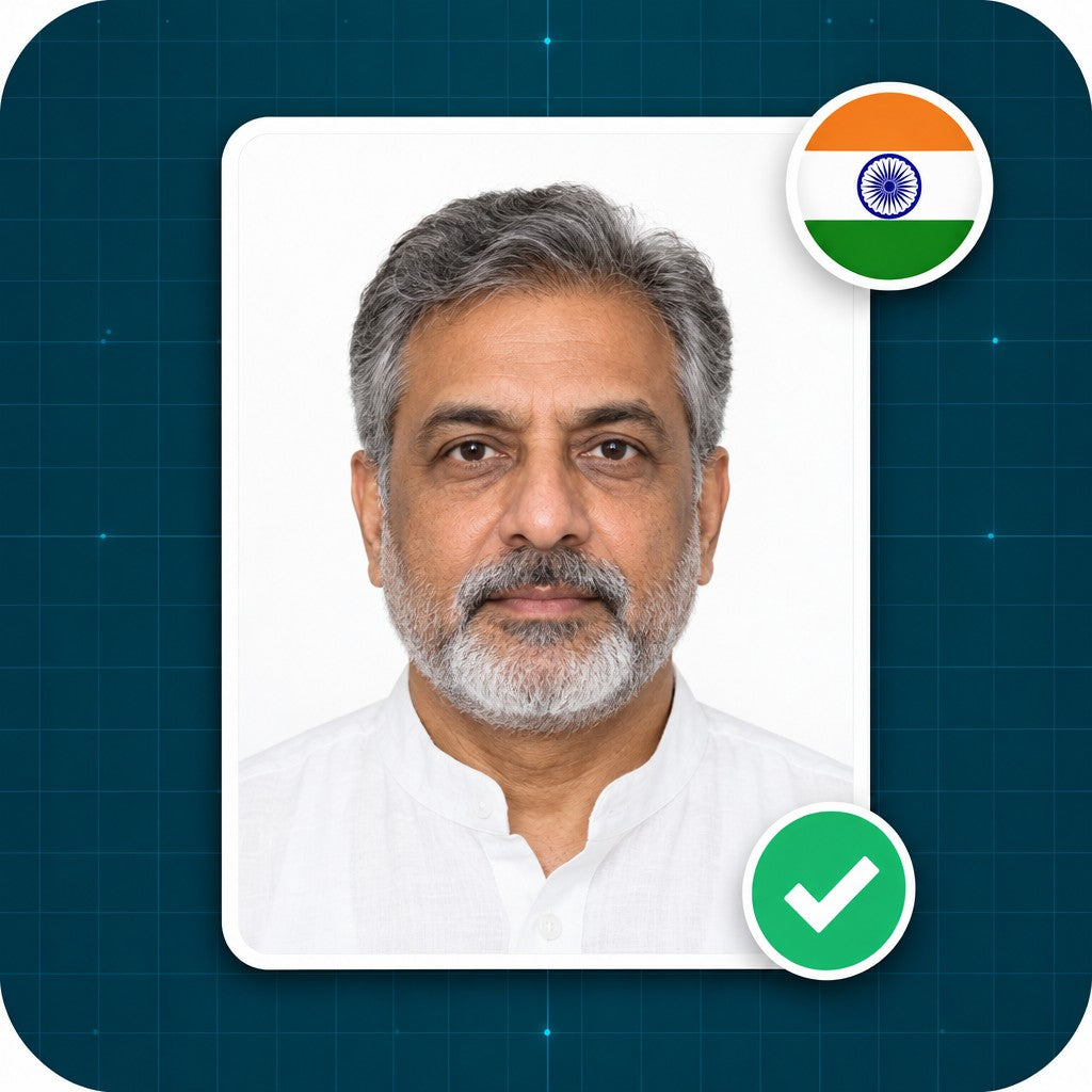 Foto para pasaporte de la India