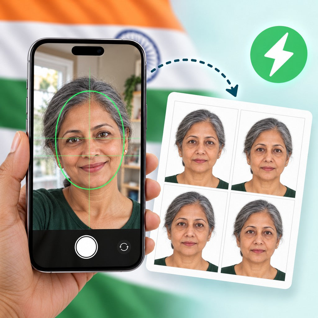 Foto para pasaporte de la India